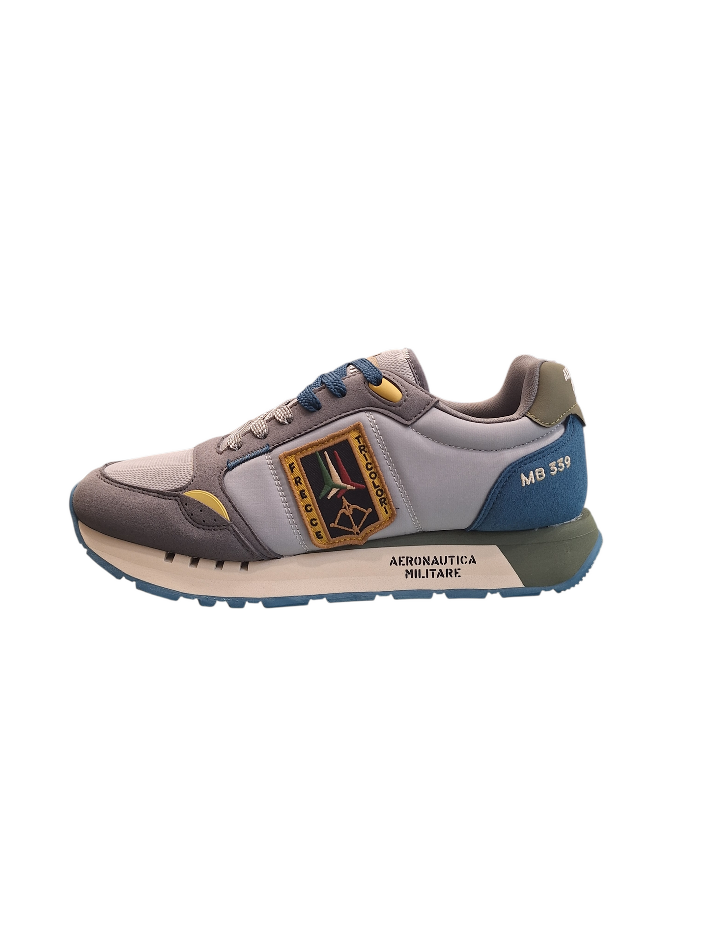 SCARPE UOMO AERONAUTICA MILITARE SNEAKERS RUNNIG FRECCE TRICOLORI GRIGIO