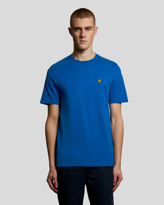 T-SHIRT LYLE & SCOTT MEZZA MANICA GIROCOLLO COTONE BASIC BLU LUCID