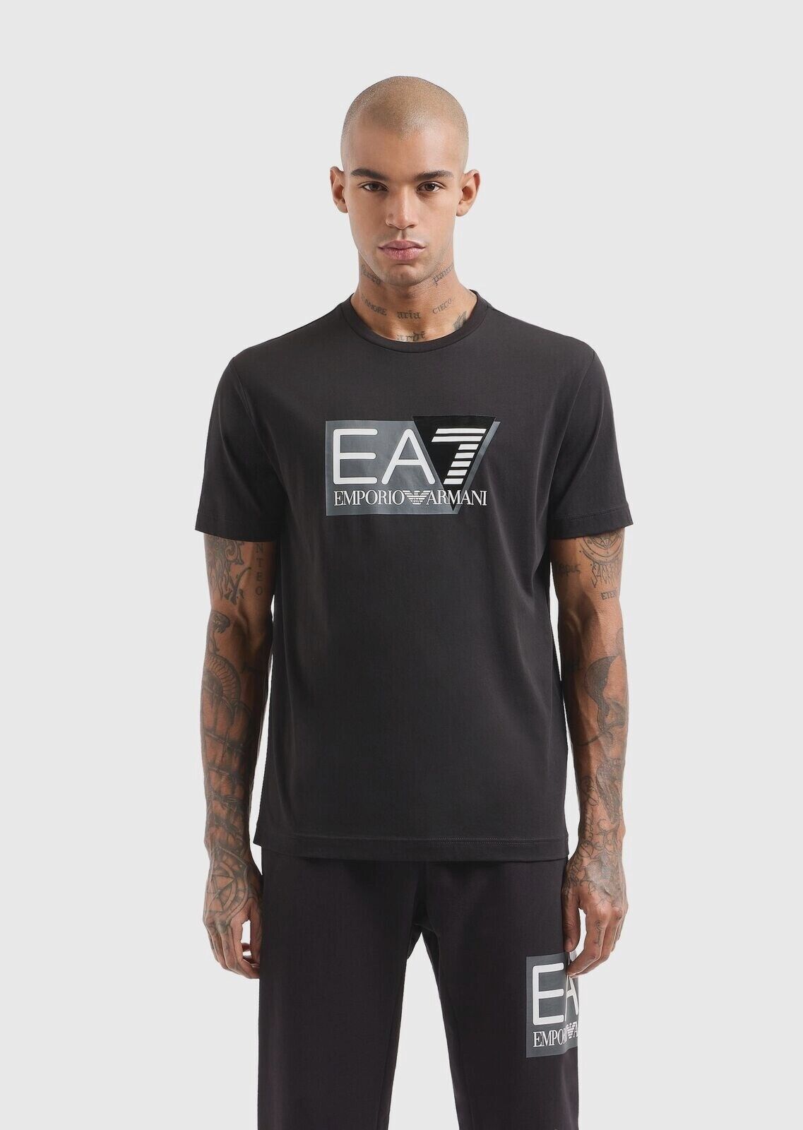 T-shirt EA7 Visibility in jersey di cotone stretch a maniche corte