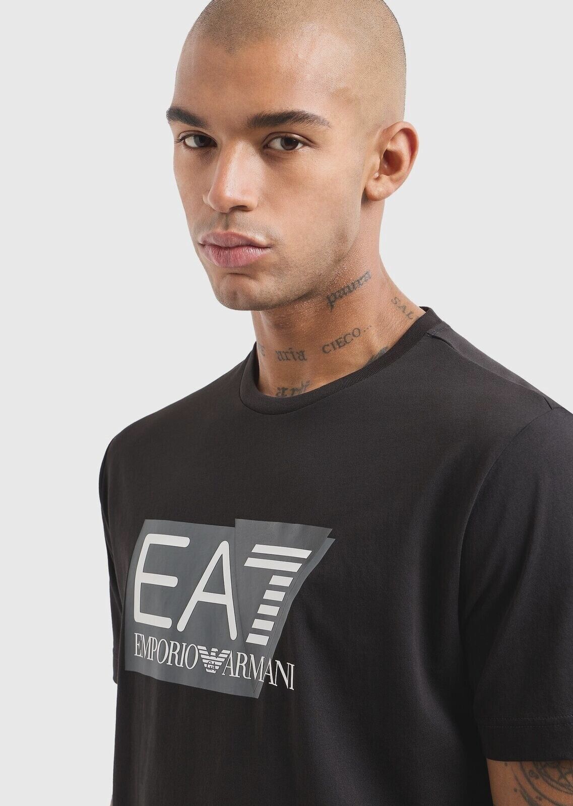 T-shirt EA7 Visibility in jersey di cotone stretch a maniche corte