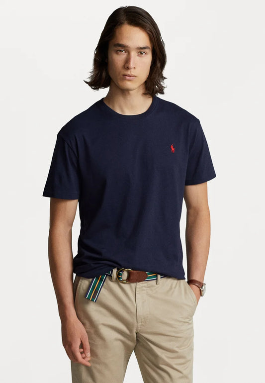 T-SHIRT RALPH LAUREN MAGLIETTA IN JERSEY CUSTOM SLIM FIT BLU
