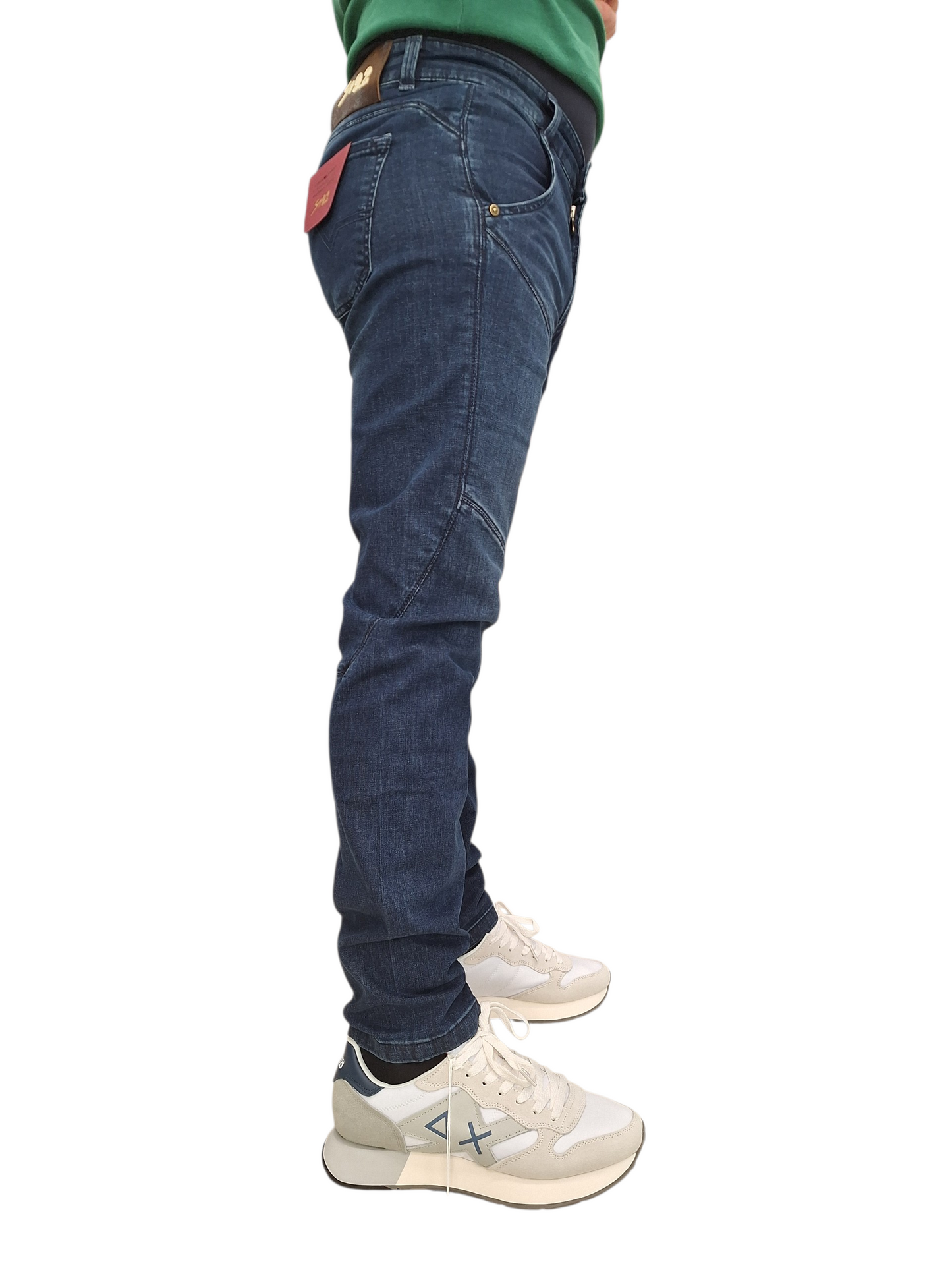 JEANS UOMO 9.2 CARLO CHIONNA ICONICO 5 TASCHE SLIM FIT BLU SCURO