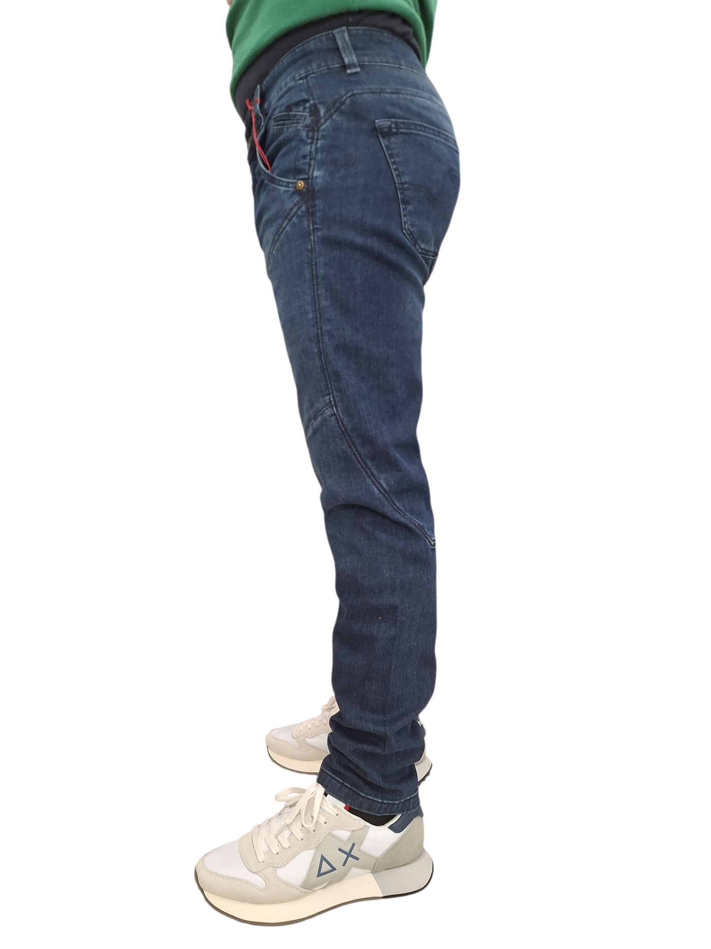 JEANS UOMO 9.2 CARLO CHIONNA ICONICO 5 TASCHE SLIM FIT BLU SCURO