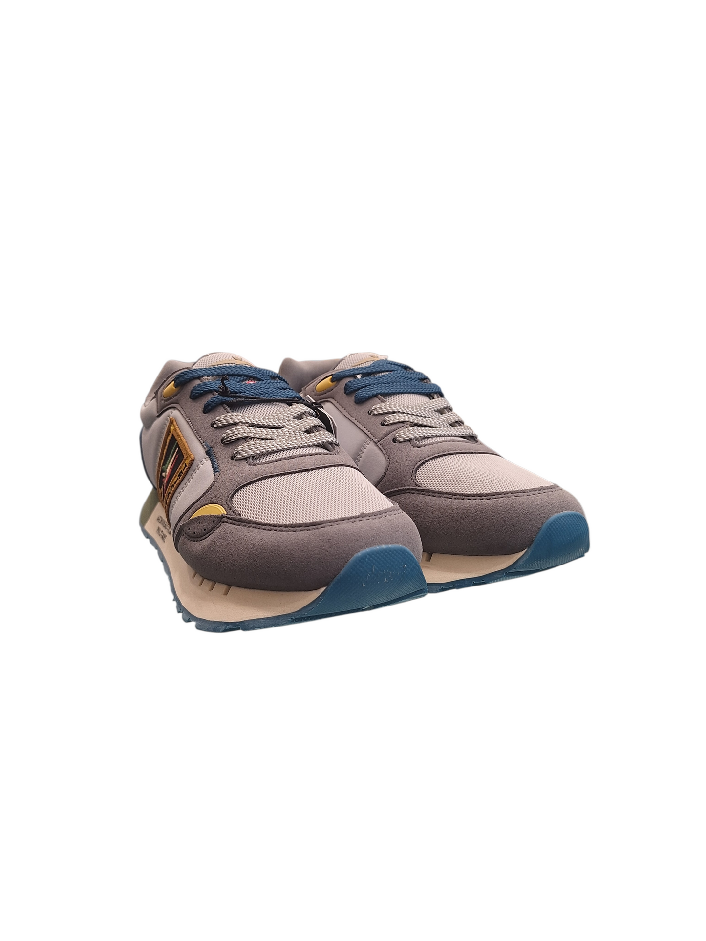 SCARPE UOMO AERONAUTICA MILITARE SNEAKERS RUNNIG FRECCE TRICOLORI GRIGIO
