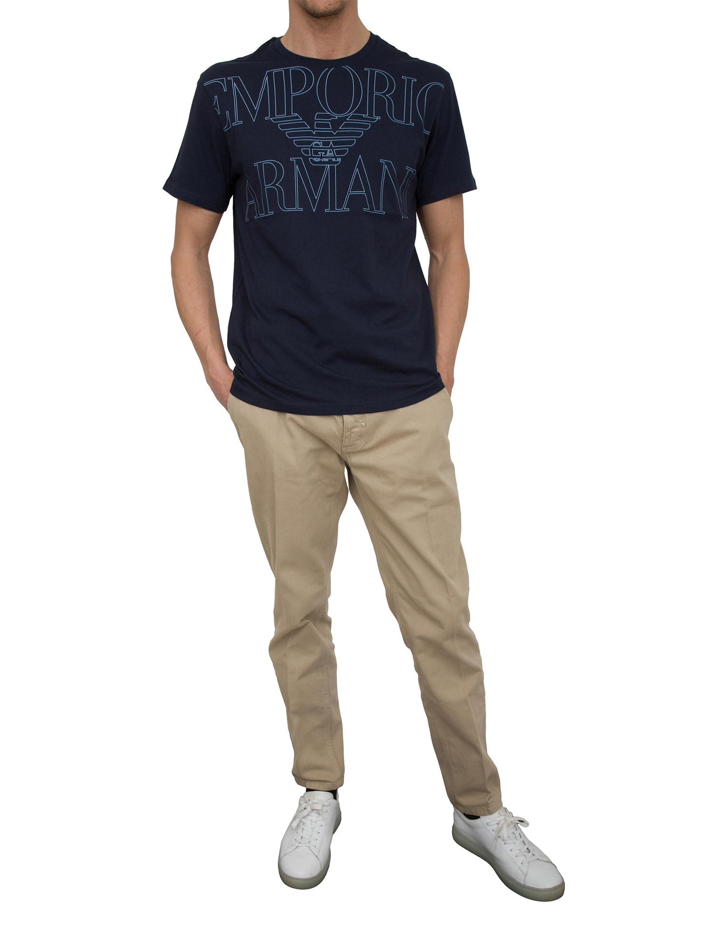 T-SHIRT EA7 UOMO MEZZA MANICA EM000574 AF12326 BLU 2