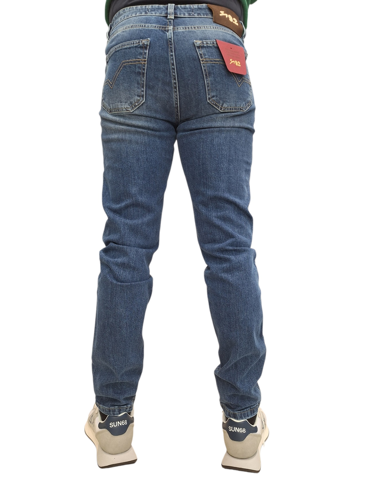JEANS UOMO 9.2 CARLO CHIONNA GIOVE 5 TASCHE SLIM FIT BLU MEDIO