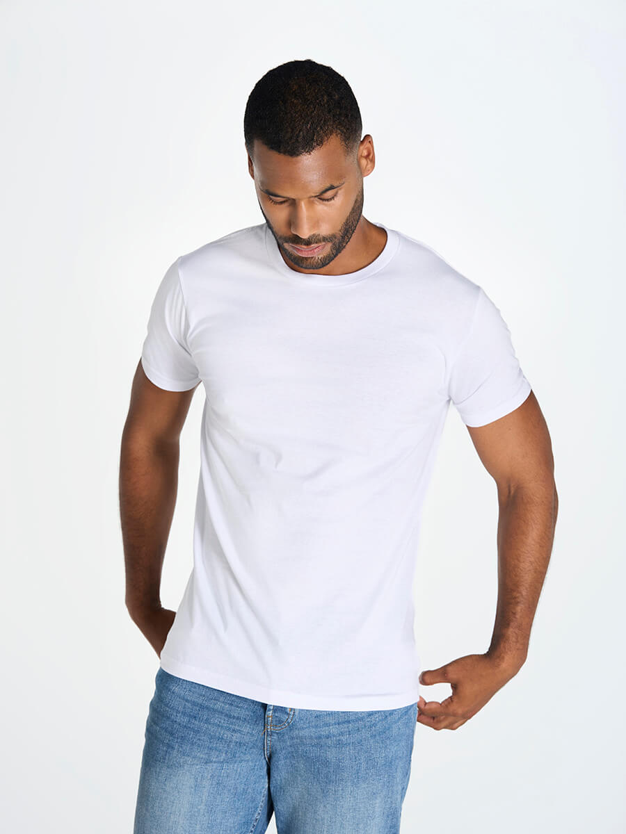 Set 5 T-shirt Uomo 100% Cotone Mezza Manica Girocollo Colori Rosso Verde Blu Bianco Nero