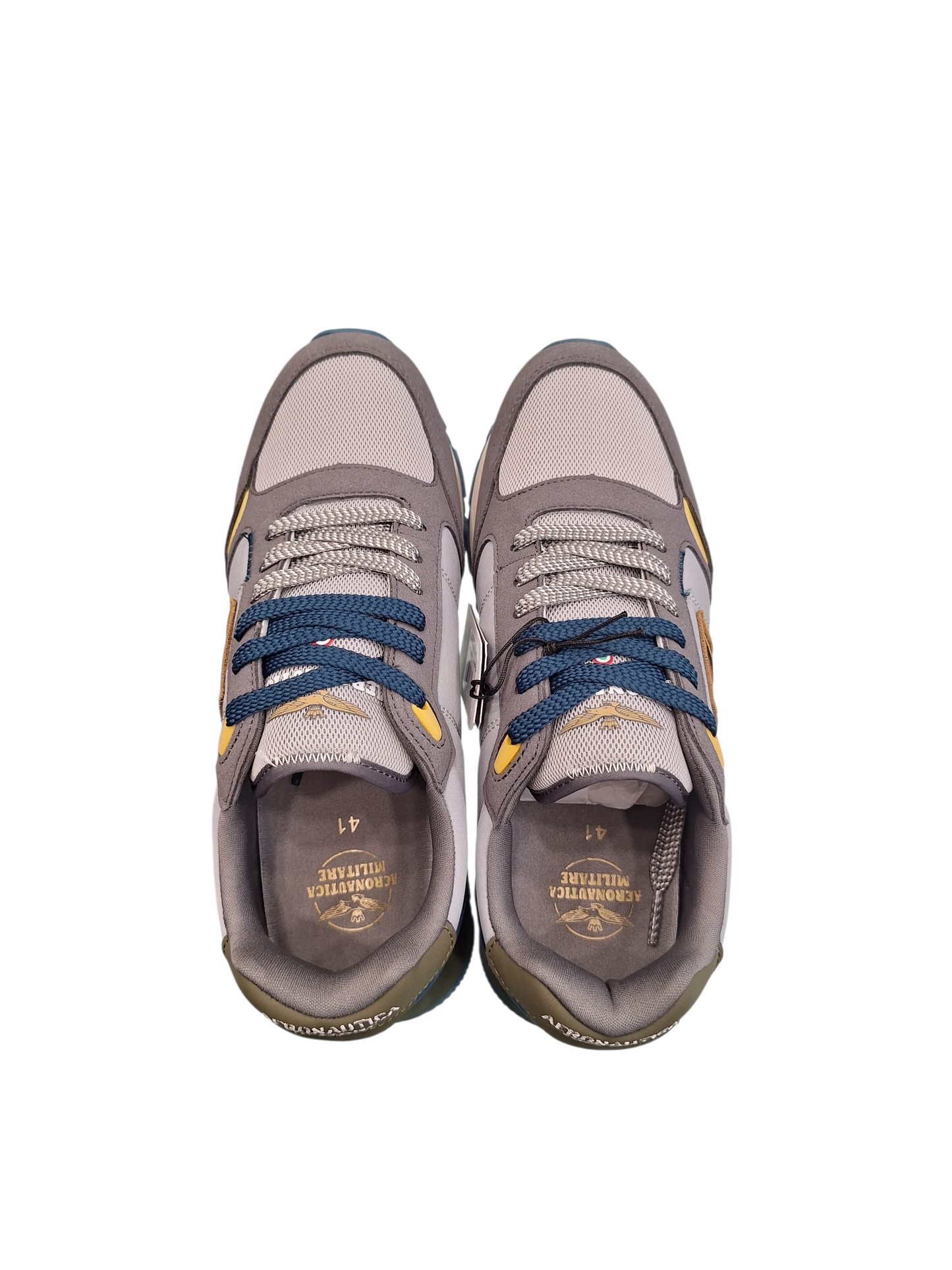 SCARPE UOMO AERONAUTICA MILITARE SNEAKERS RUNNIG FRECCE TRICOLORI GRIGIO