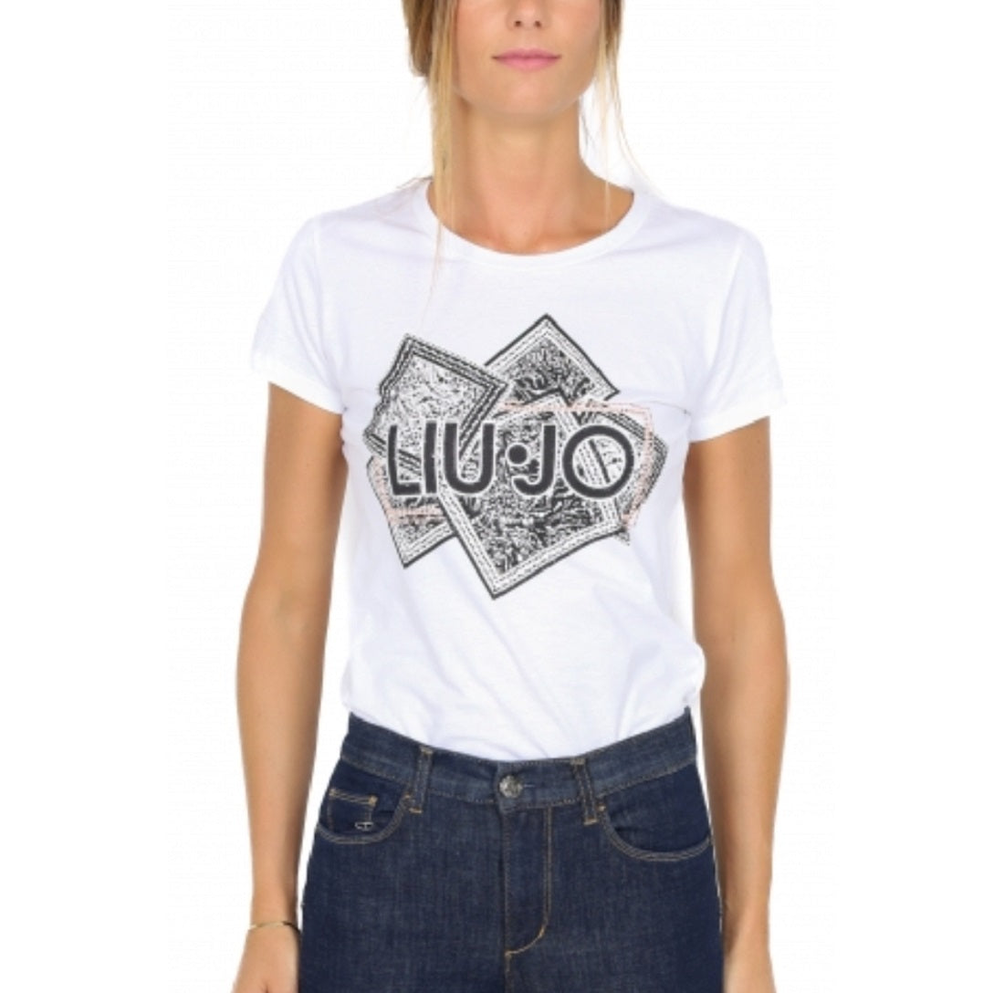 T-SHIRT DONNA LIU JO LOGO STRASS