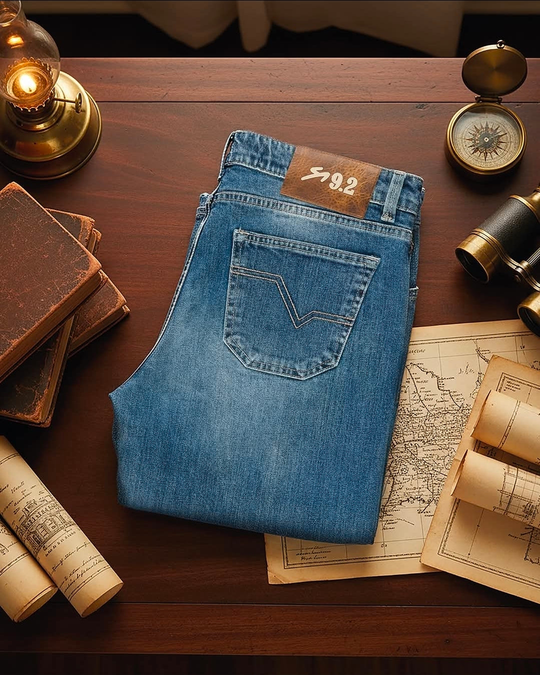 JEANS UOMO 9.2 CARLO CHIONNA ICONICO 5 TASCHE SLIM FIT BLU SCURO