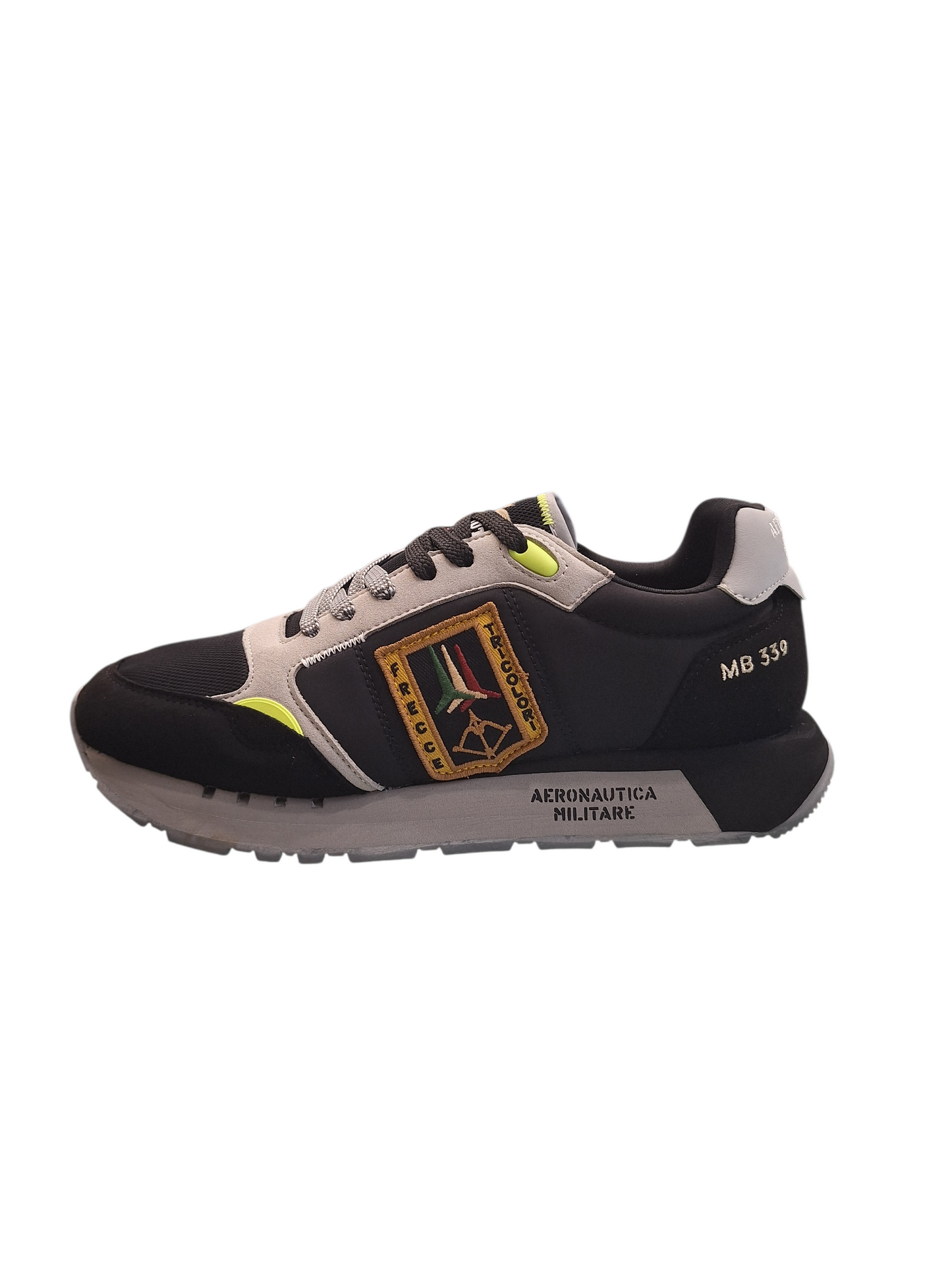 SCARPE UOMO AERONAUTICA MILITARE SNEAKERS RUNNIG FRECCE TRICOLORI NERO