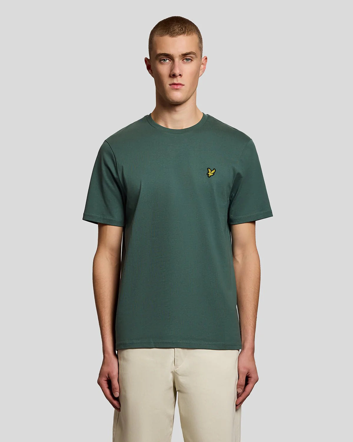 T-SHIRT LYLE & SCOTT MEZZA MANICA GIROCOLLO COTONE BASIC VERDE SCURO