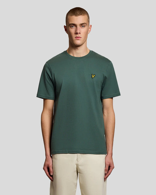 T-SHIRT LYLE & SCOTT MEZZA MANICA GIROCOLLO COTONE BASIC VERDE SCURO
