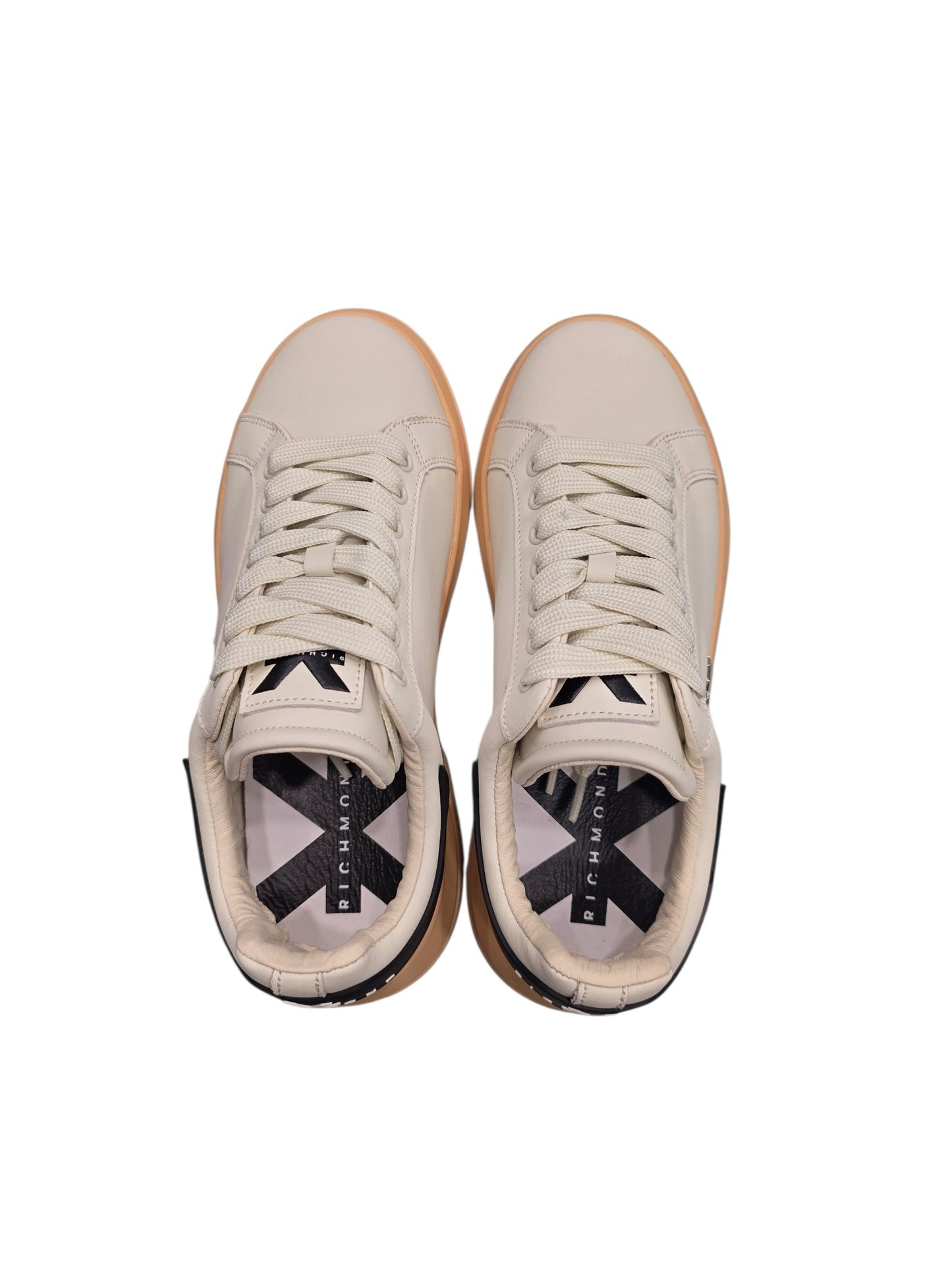 RICHMOND SCARPE SNEAKERS UOMO IN PELLE 32403 A BIANCO