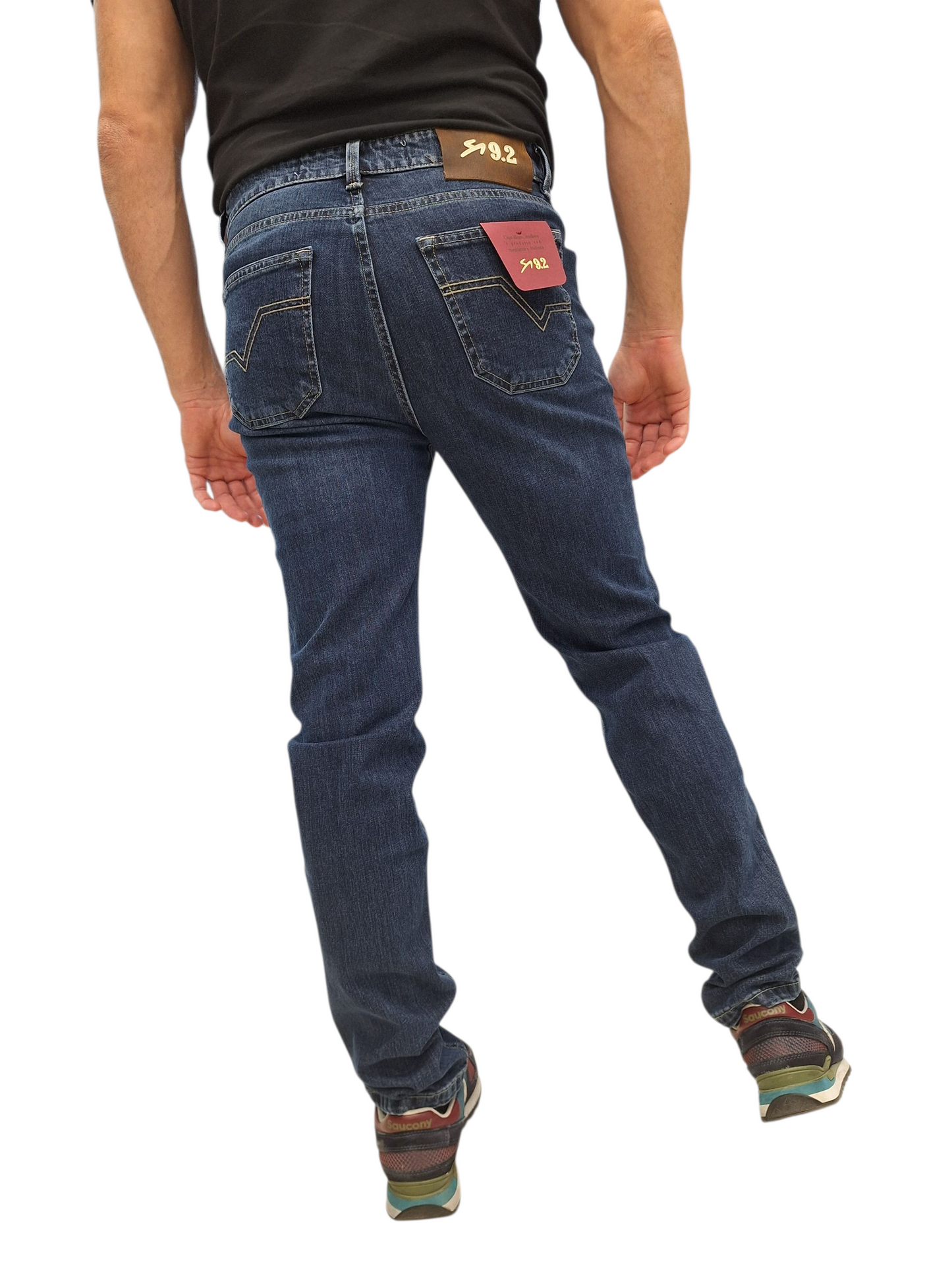 JEANS UOMO 9.2 CARLO CHIONNA 5 TASCHE BLU SCURO SLIM FIT