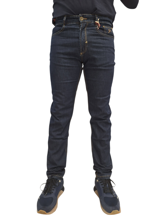 JEANS UOMO 9.2 CARLO CHIONNA GIOVE COOLMAX 5 TASCHE SLIM FIT BLU SCURO