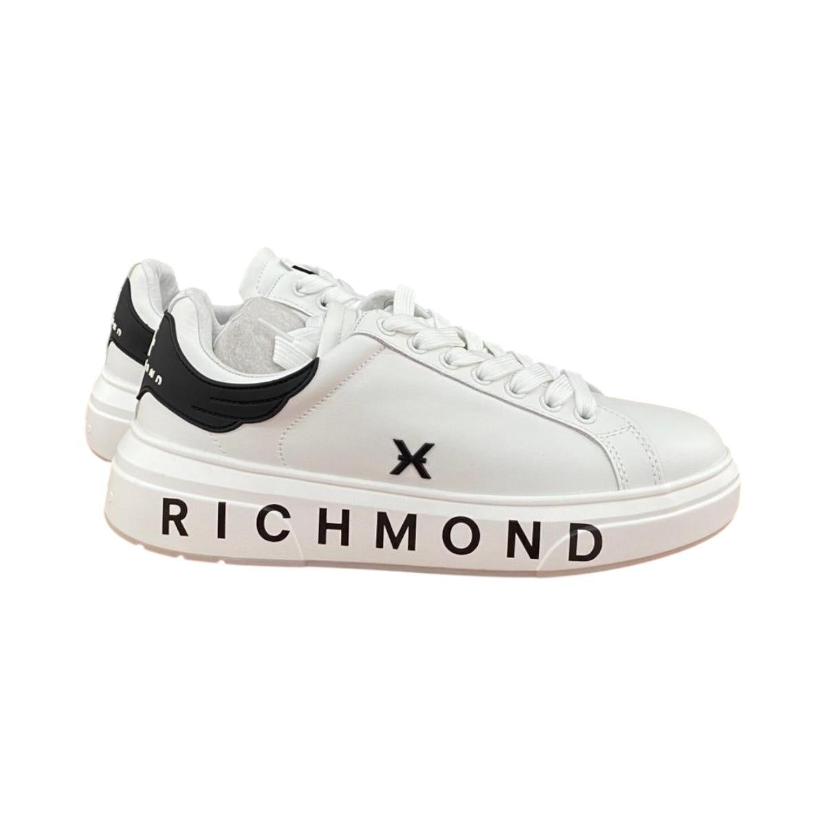 RICHMOND SCARPE SNEAKERS UOMO IN PELLE LOGO JOHN RICHMOND BIANCO