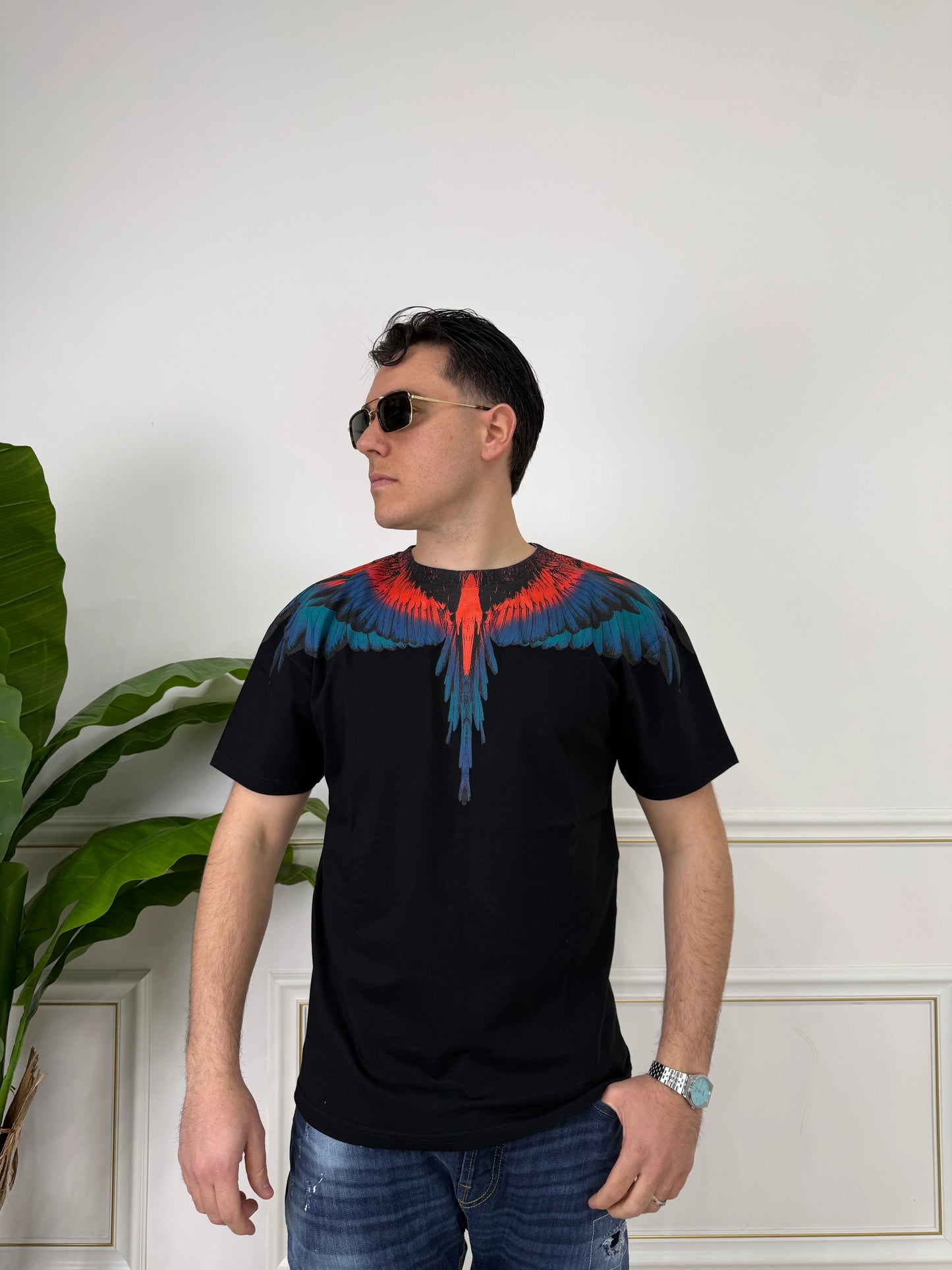 MARCELO BURLON T-SHIRT MEZZA MANICA COUNTY OF MILAN NERO