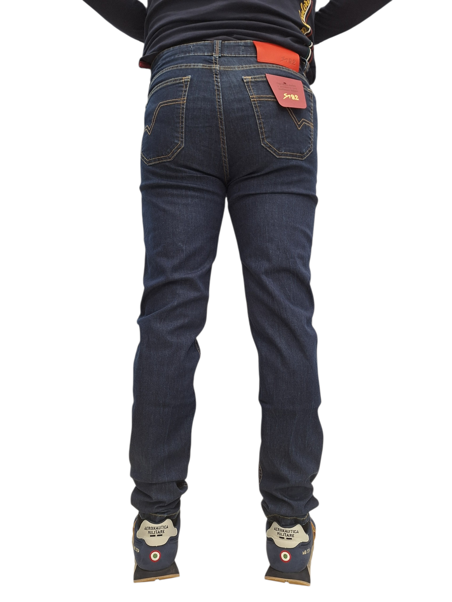JEANS UOMO 9.2 CARLO CHIONNA GIOVE COOLMAX 5 TASCHE SLIM FIT BLU SCURO