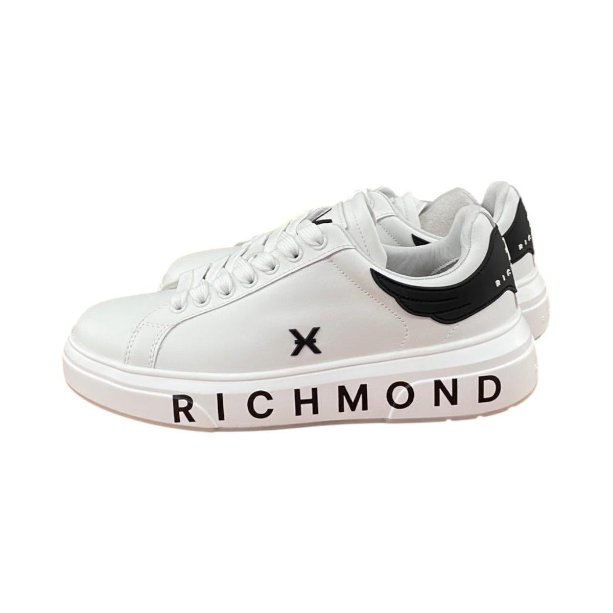 RICHMOND SCARPE SNEAKERS UOMO IN PELLE LOGO JOHN RICHMOND BIANCO