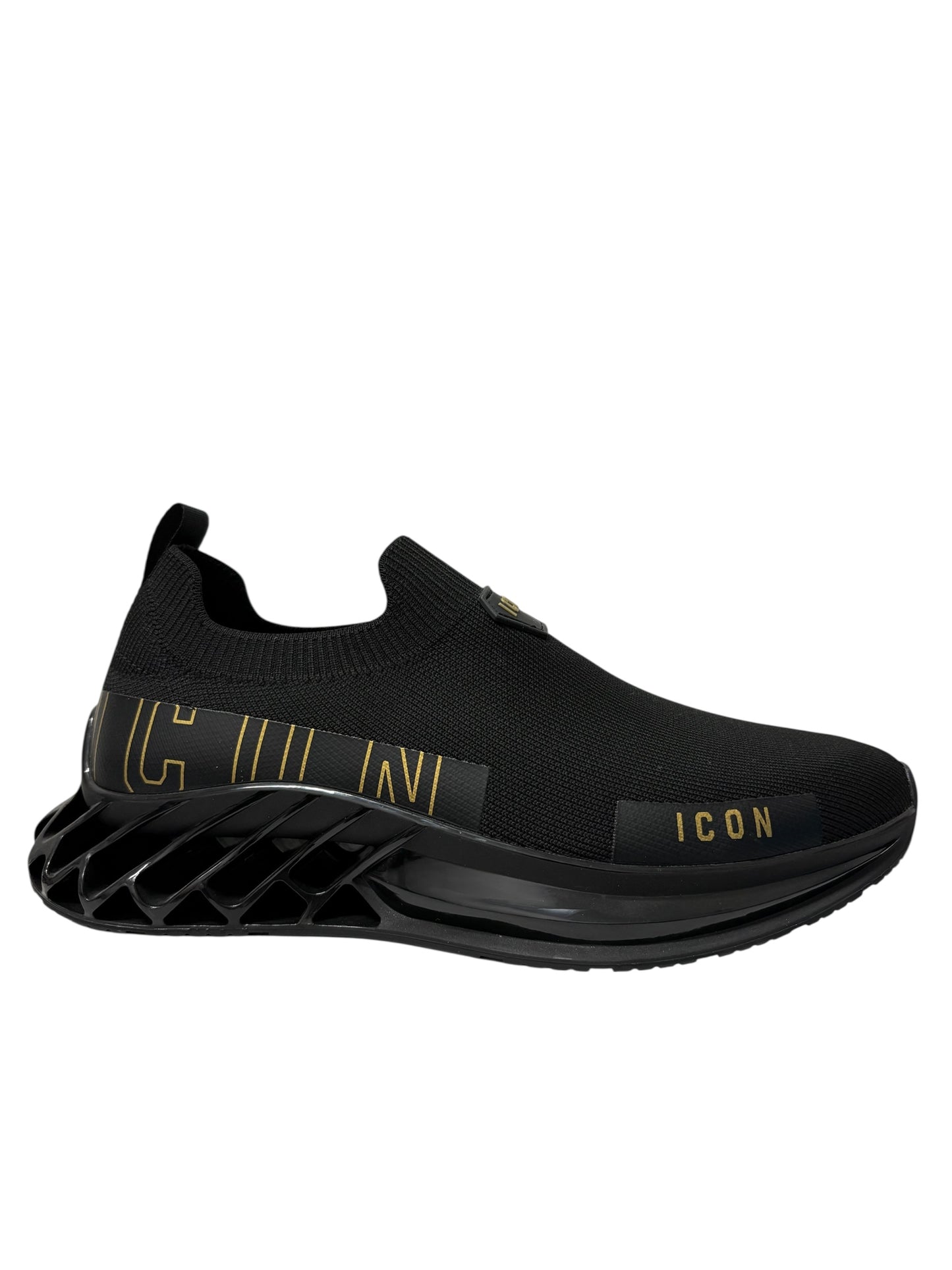 ICON SCARPE UOMO SNEAKERS SLIP ON ICO5516 NERO/ORO