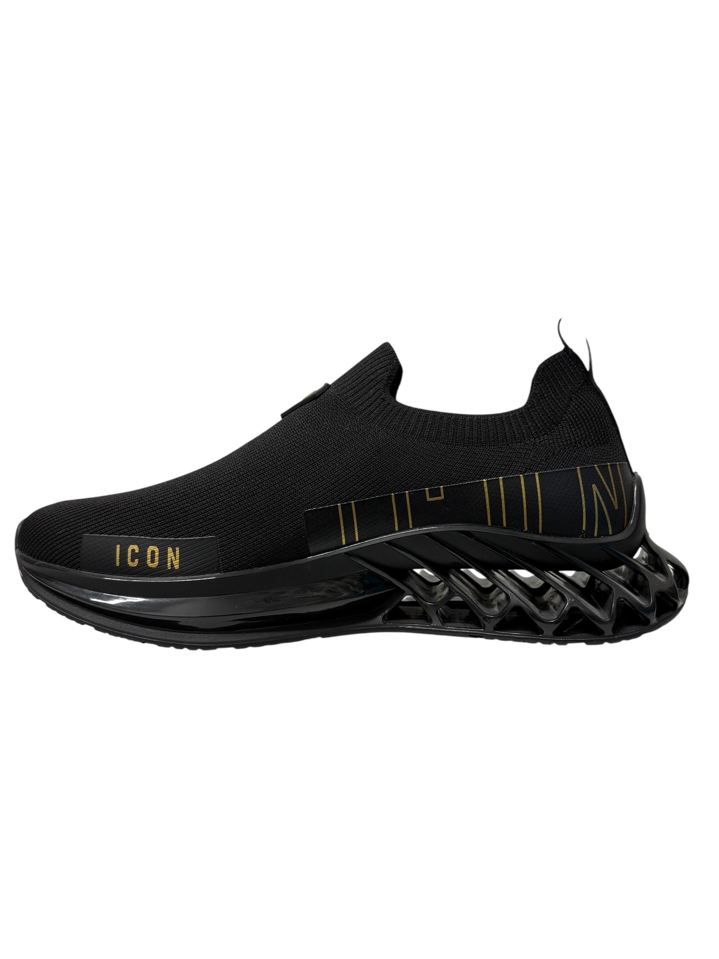 ICON SCARPE UOMO SNEAKERS SLIP ON ICO5516 NERO/ORO