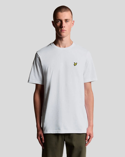 T-SHIRT LYLE & SCOTT MEZZA MANICA GIROCOLLO COTONE BASIC BIANCO