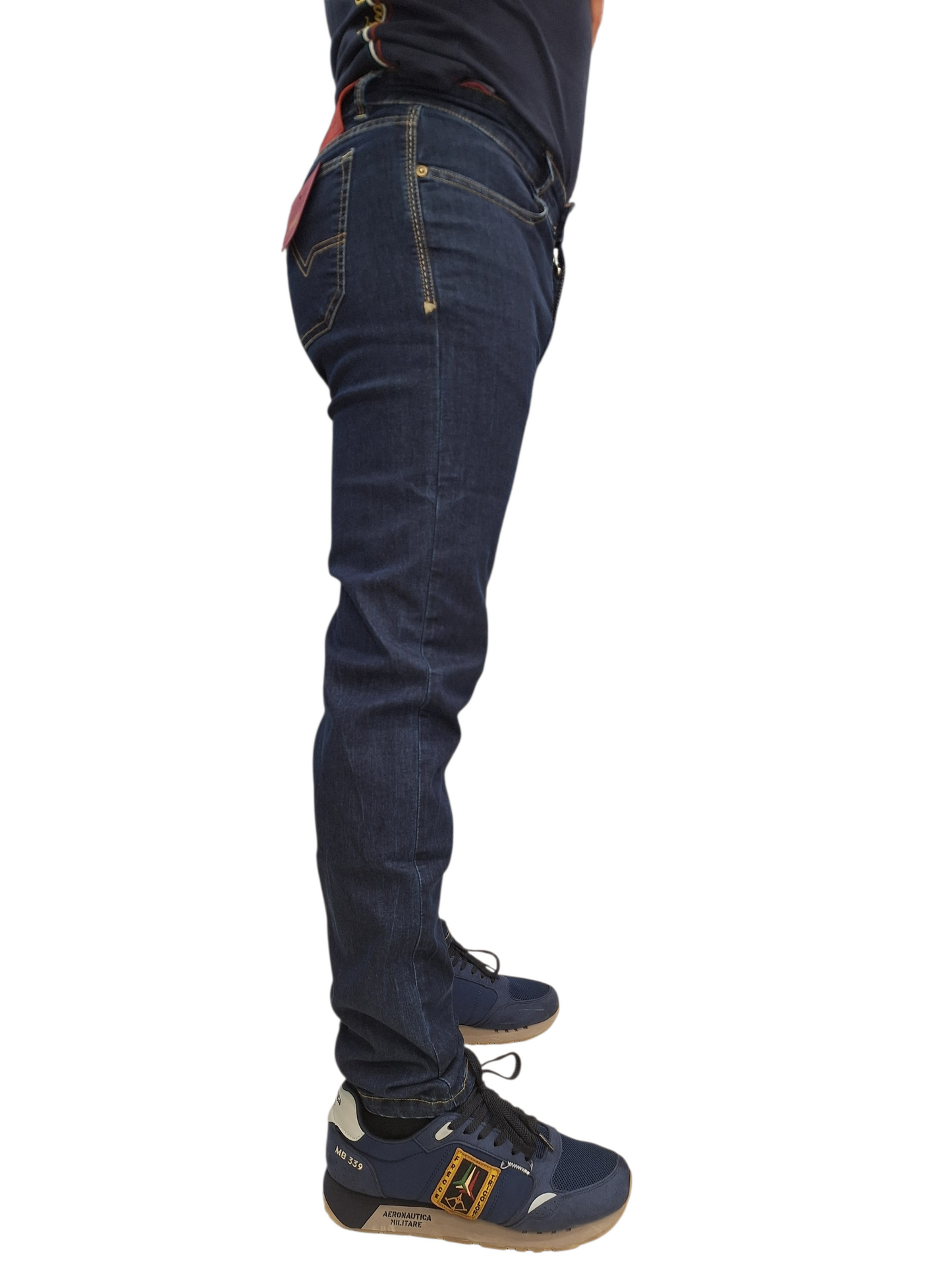 JEANS UOMO 9.2 CARLO CHIONNA GIOVE COOLMAX 5 TASCHE SLIM FIT BLU SCURO