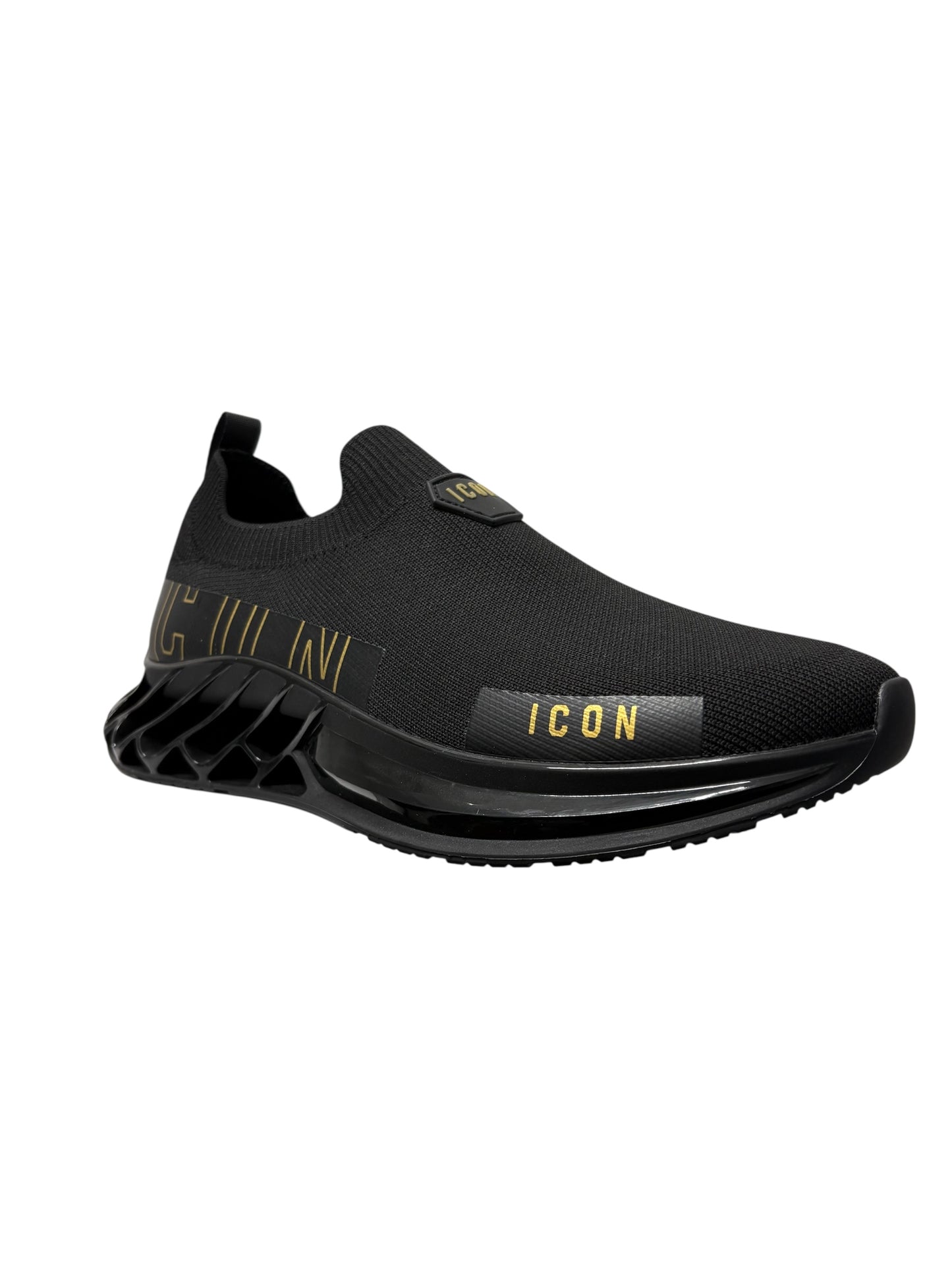ICON SCARPE UOMO SNEAKERS SLIP ON ICO5516 NERO/ORO