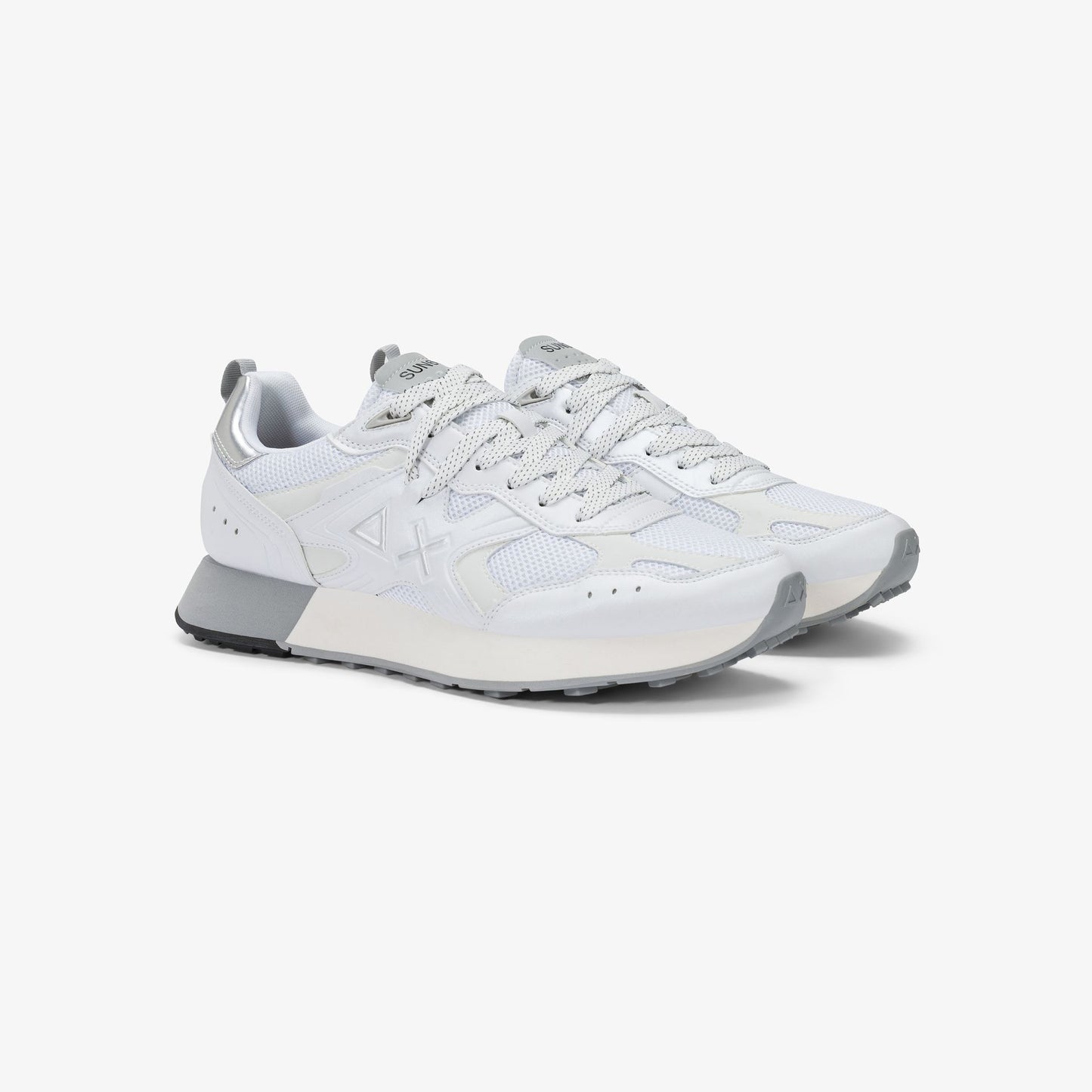 SUN 68 SCARPE Sneaker Jaki 2.0 Silver in mesh bianco