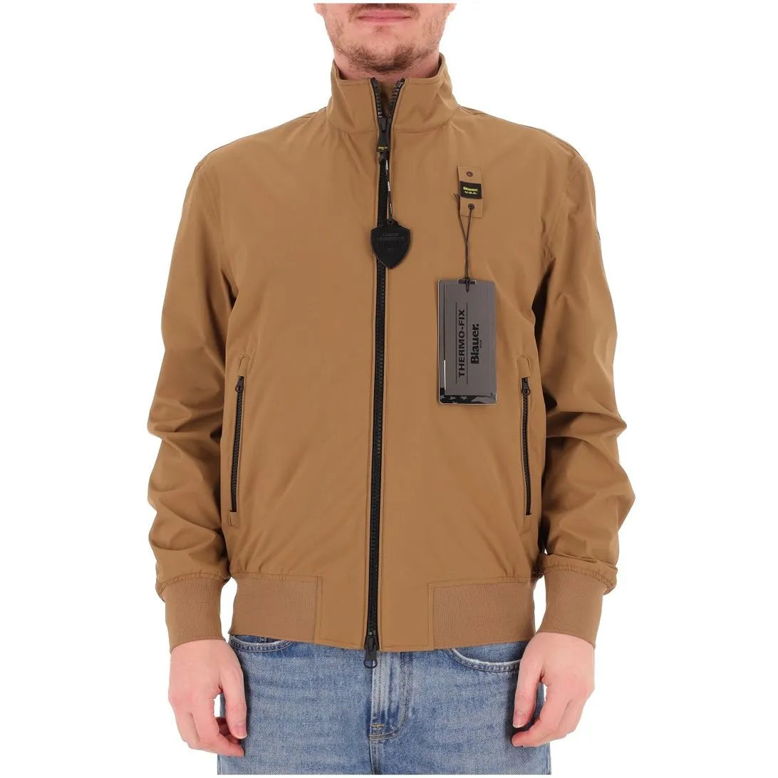 BLAUER BOMBER CON CUCITURE NASTRATE ANSON 26SBLUC11231-006787 NOCCIOLA