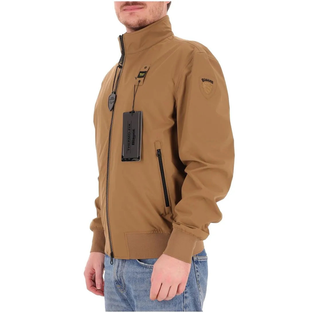 BLAUER BOMBER CON CUCITURE NASTRATE ANSON 26SBLUC11231-006787 NOCCIOLA