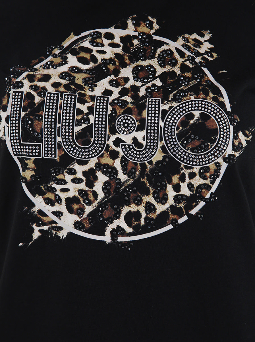 T-SHIRT DONNA LIU JO LOGO STRASS