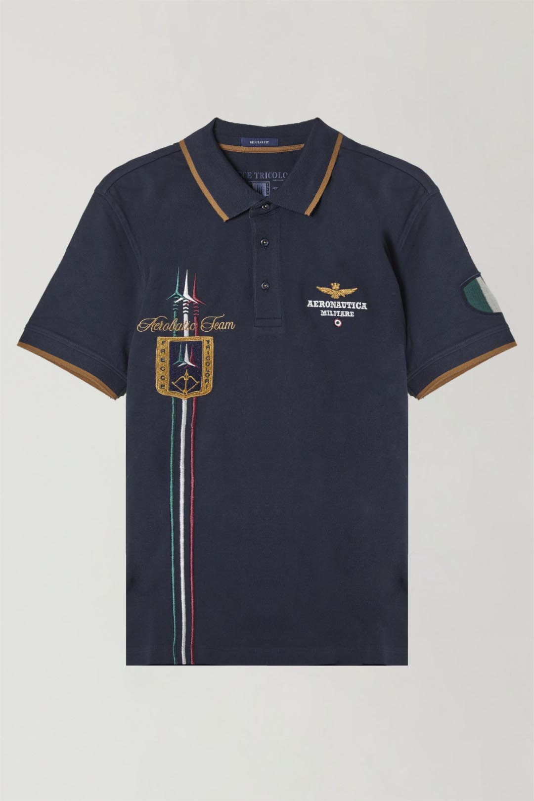 POLO AERONAUTICA MILITARE FRECCE TRICOLORI COTONE SPORTVO PIQUE'