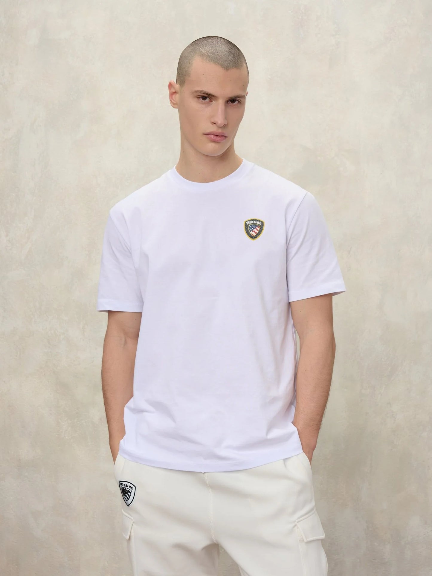 BLAUER T-SHIRT FAXON 2284-7480 MEZZA MANICA BIANCO