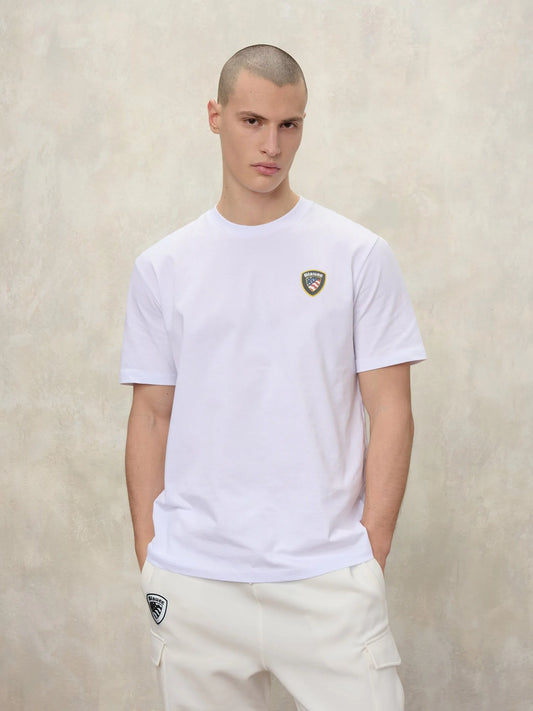 BLAUER T-SHIRT FAXON 2284-7480 MEZZA MANICA BIANCO