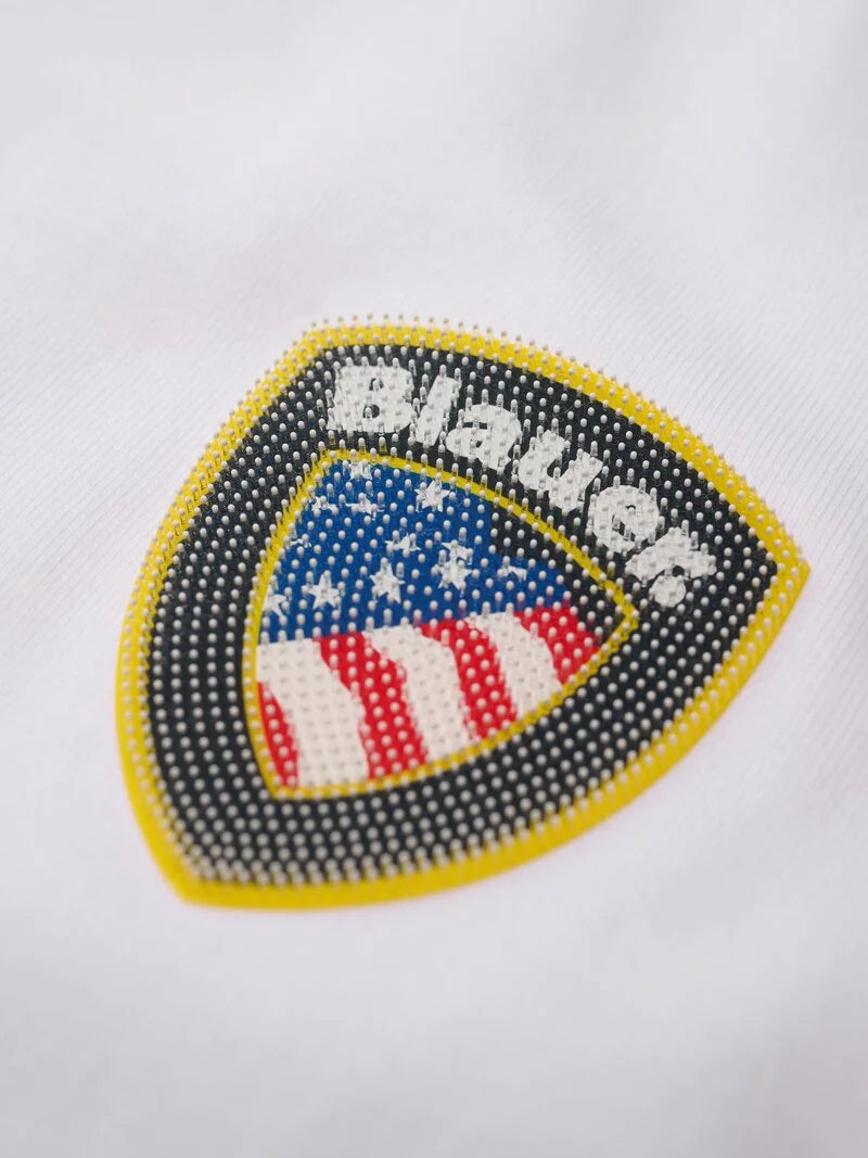 BLAUER T-SHIRT FAXON 2284-7480 MEZZA MANICA BIANCO