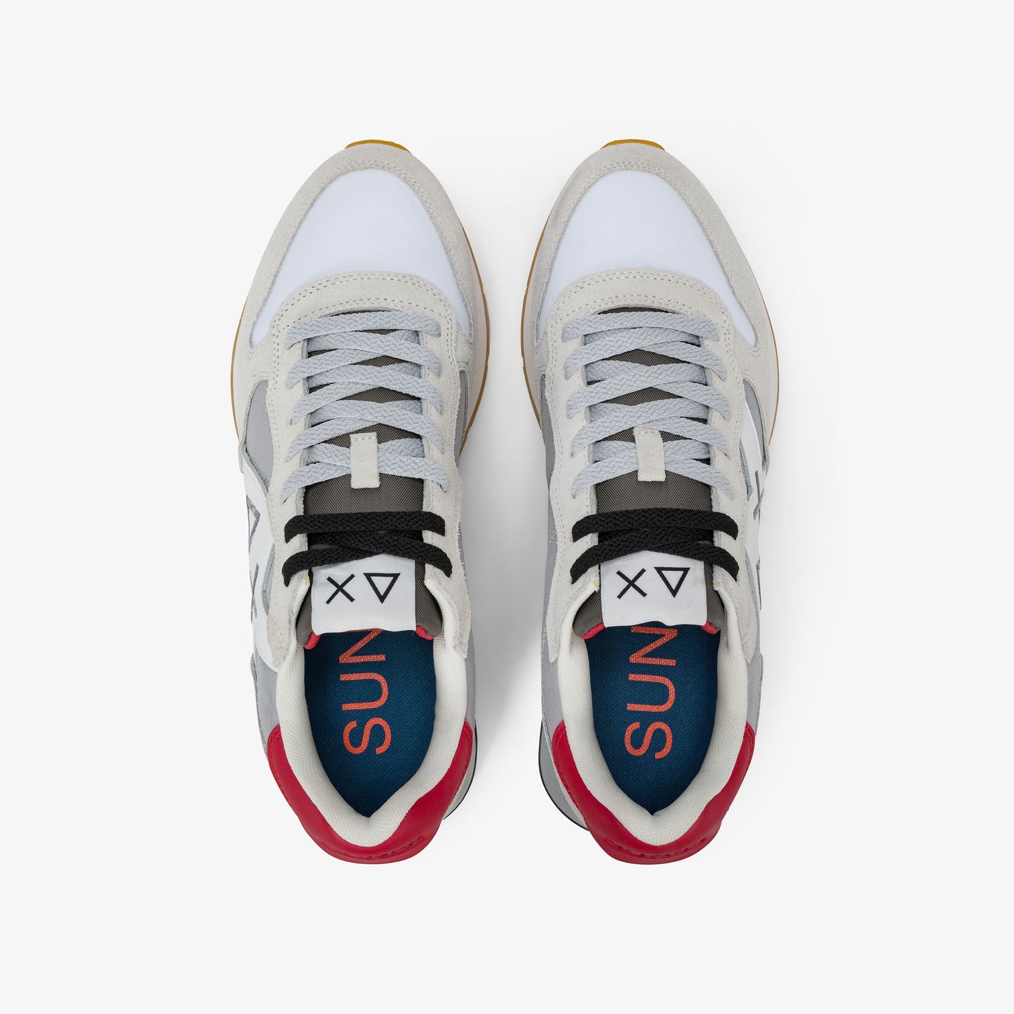 SUN 68 SCARPE Sneaker Jaki Bicolor in nylon e suede bianco/grigio chiaro