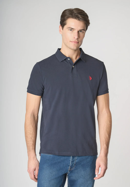 POLO UOMO US POLO ASSN IN COTONE PIQUET BLU