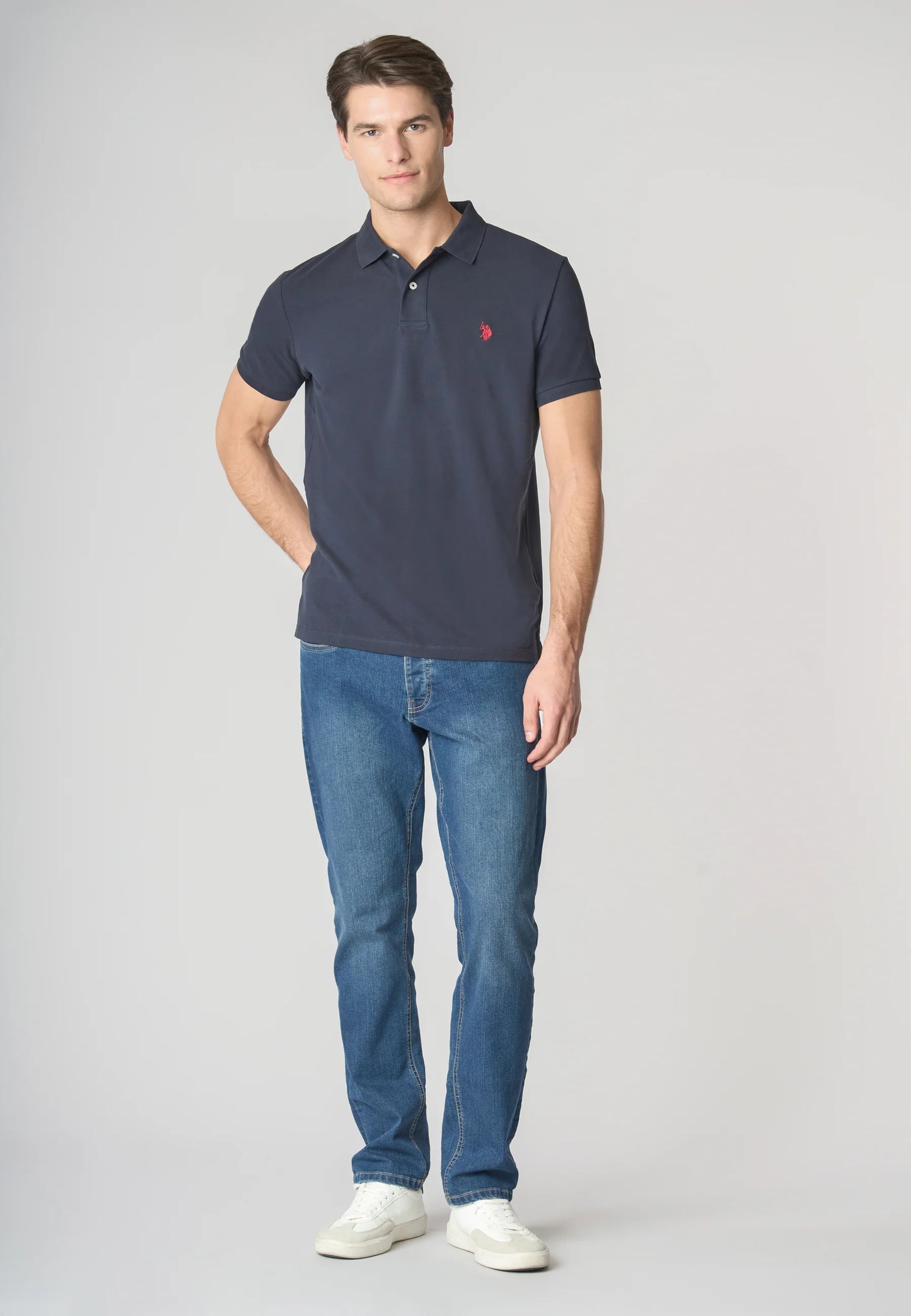 POLO UOMO US POLO ASSN IN COTONE PIQUET BLU