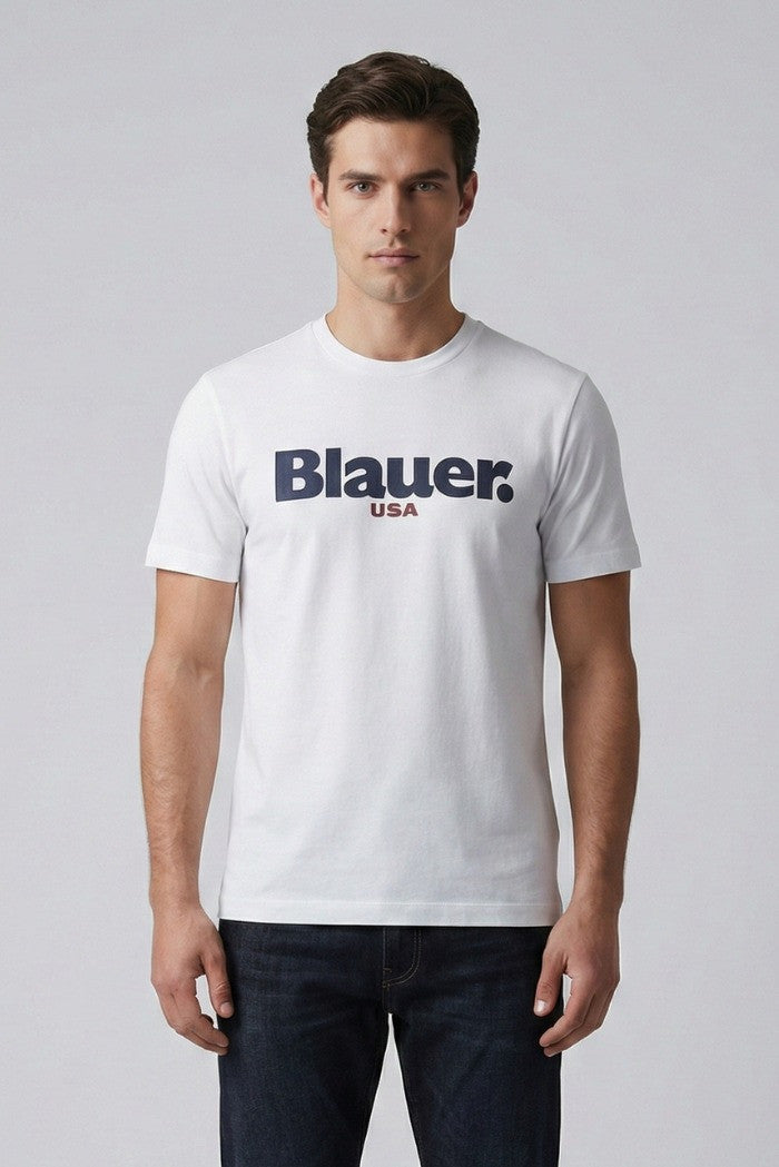 BLAUER T-SHIRT ERNST 2299-7439 MEZZA MANICA BIANCO 100