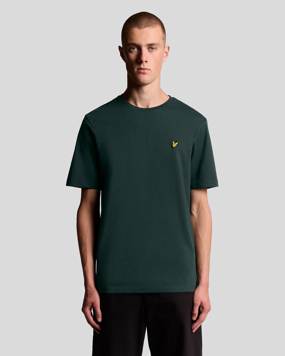 T-SHIRT LYLE & SCOTT MEZZA MANICA GIROCOLLO COTONE BASIC VERDE SCURO