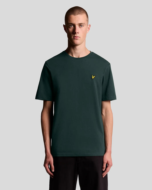 T-SHIRT LYLE & SCOTT MEZZA MANICA GIROCOLLO COTONE BASIC VERDE SCURO