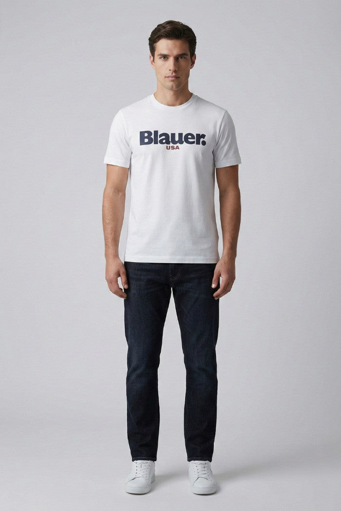 BLAUER T-SHIRT ERNST 2299-7439 MEZZA MANICA BIANCO 100