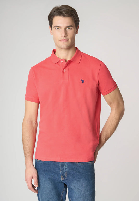 POLO UOMO US POLO ASSN IN COTONE PIQUET ROSSO