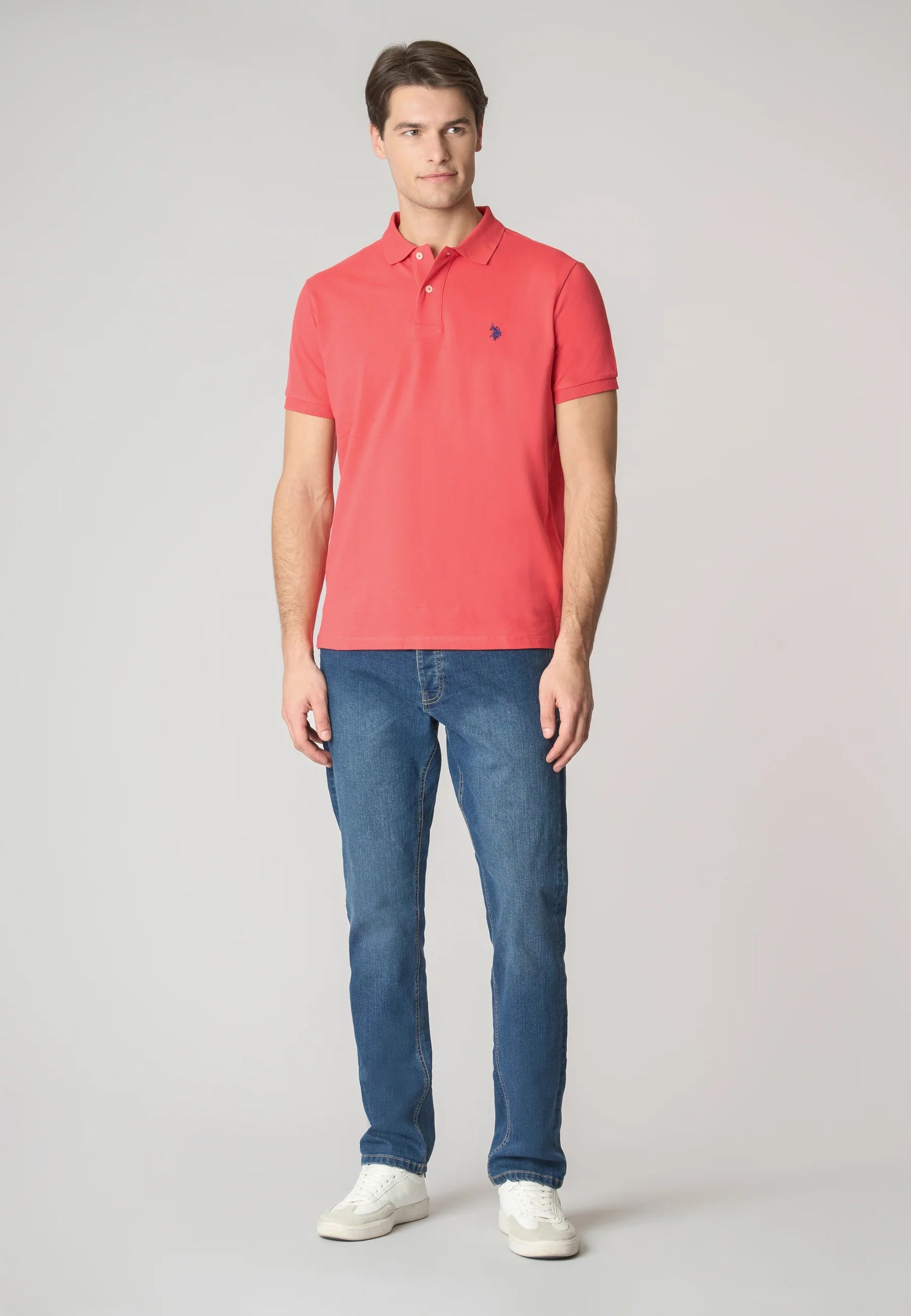 POLO UOMO US POLO ASSN IN COTONE PIQUET ROSSO