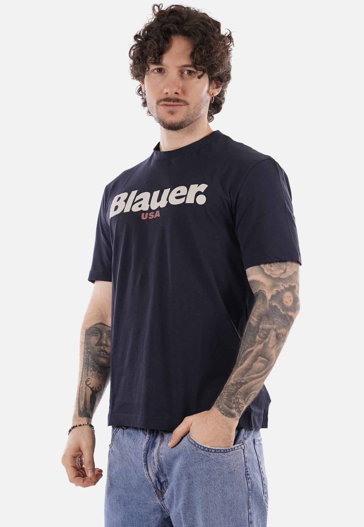 BLAUER T-SHIRT ERNST 2299-7439 MEZZA MANICA BLU 888