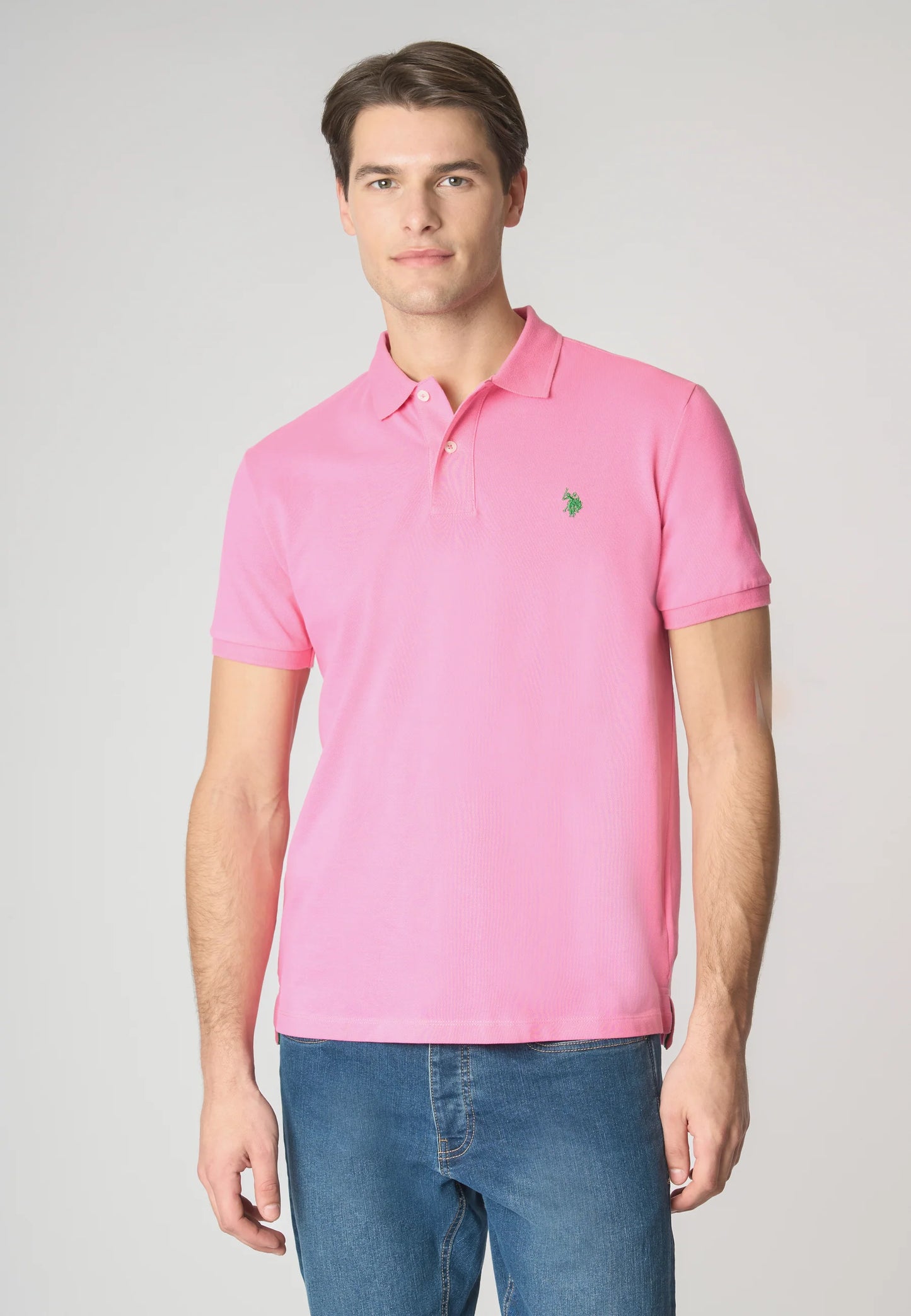 POLO UOMO US POLO ASSN IN COTONE PIQUET ROSA