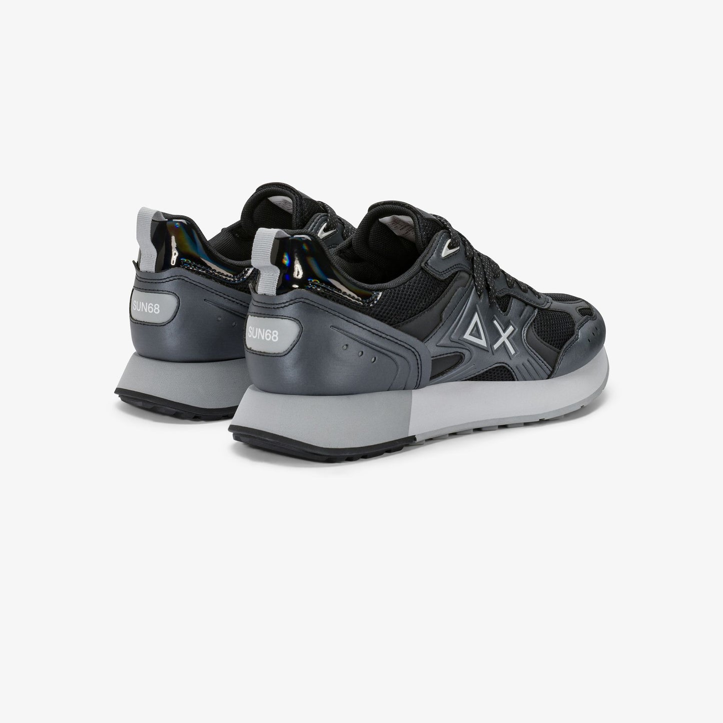 SUN 68 SCARPE Sneaker Jaki 2.0 Silver in mesh nero