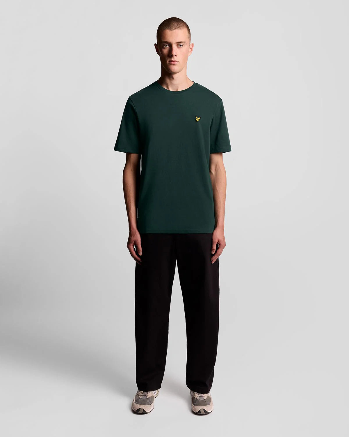 T-SHIRT LYLE & SCOTT MEZZA MANICA GIROCOLLO COTONE BASIC VERDE SCURO